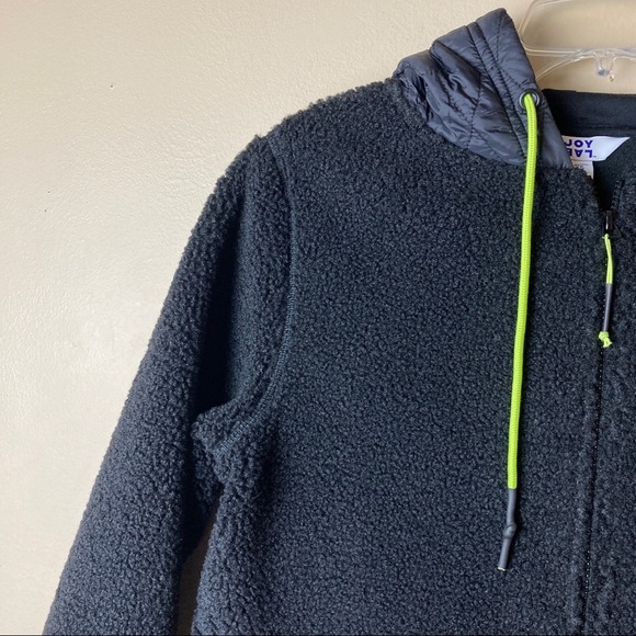NWT Joy Lab Full Zip Sherpa Jacket with Hood Black - Picture 5 of 10